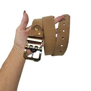 Bison Denim Camel Brown Genuine Leather Mens Belt Rugged Outdoors Streetwear